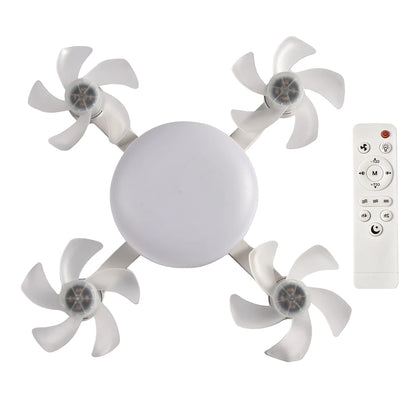 2 In 1 Hanging Fan with LED Light E27 Universal Dimming Drone Fan Silent Ceiling Drone Fan for Dining Room Bedroom Living Room