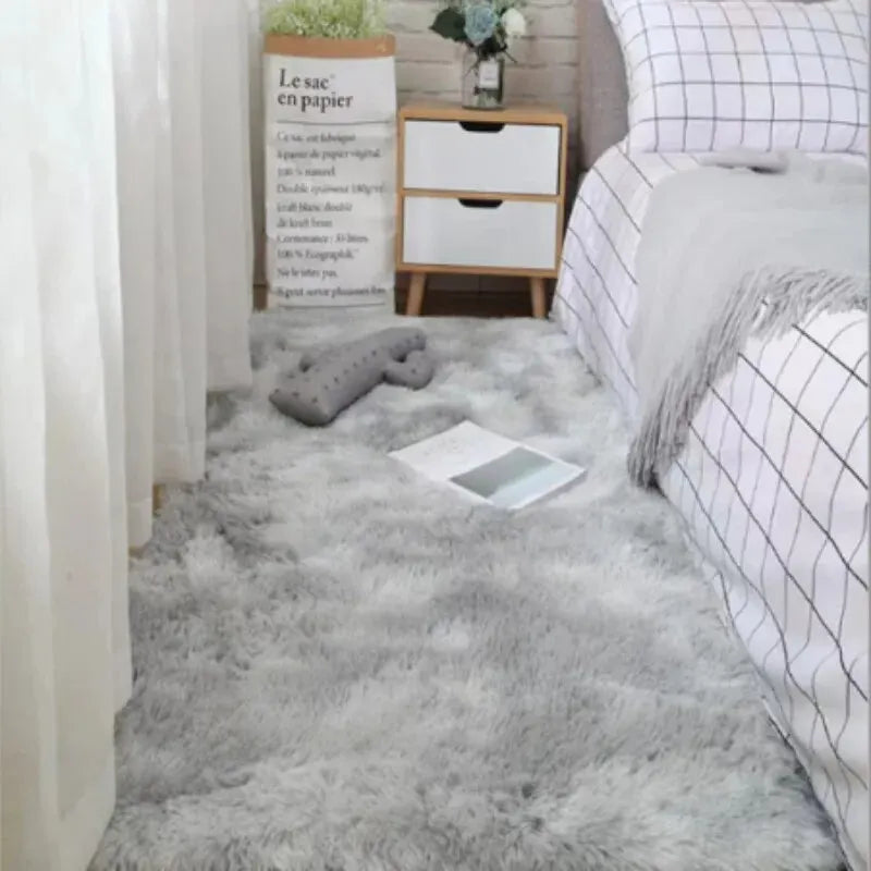 Soft Area Rugs Bedroom Carpet Fluffy Non-slip Tie-Dyed Fuzzy Shag Plush Soft Shaggy Bedside Rug Living Room Carpet Shop1103833493 Store