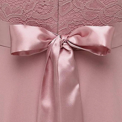 Chic Sleeveless Pink Lace Gown for Bridesmaids and Wedding Guests - Perfect for 2024 Celebrations Dress Shoes Women&#39;s Dropping Store