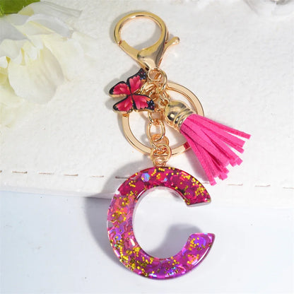 CharmFlair™ – Personalized Butterfly Tassel Keychain 💖