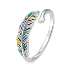 Adjustable Rings Real 925 Sterling Silver Stackable Engagement Zircon Open Size Rings For Women Jewelry big nose Official Store