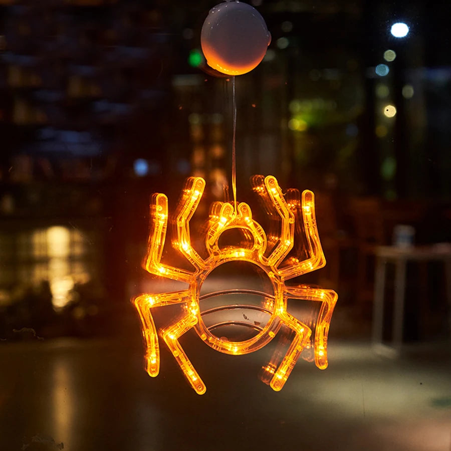 Halloween Lantern Festival Party Decoration Ghost Lantern Pumpkin Hanging Lantern Spider Web LED Suction Cup Lamp
