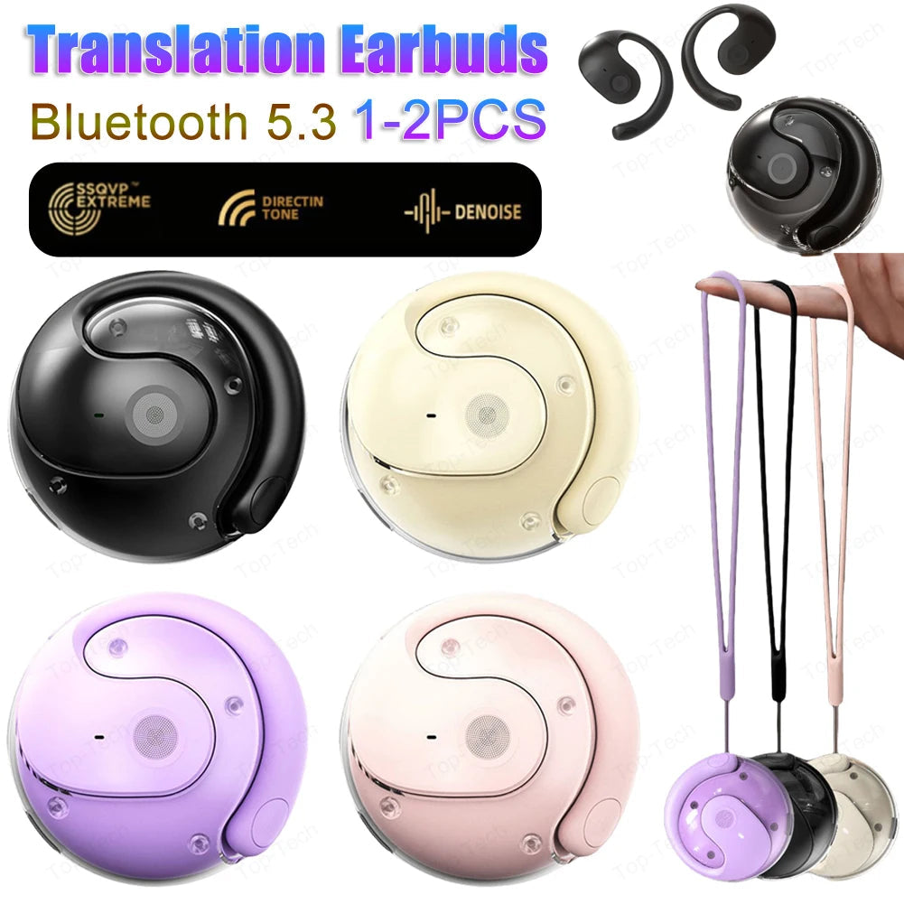 Wireless BT Translation Earbuds Real-time Translation Language AliExpress