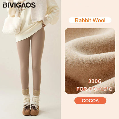 BIVIGAOS New Autumn Winter Rabbit Fleece Sharkskin Leggings Women AliExpress