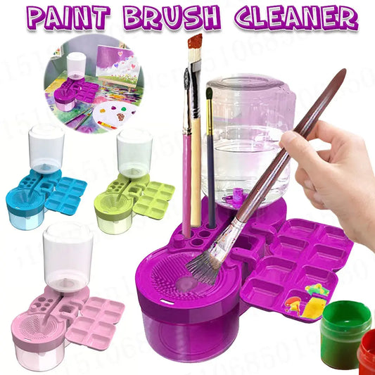Paint Brush Cleaner with Drain Button Painting Brush Rinser Paint Brush Clean Device for Acrylic Water Based Painting Brush Adventure Better Life Store Store