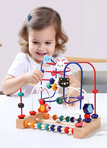 Montessori Baby Toys Wooden Bead Maze Roller Coaster Puzzle & Early Learning Toy for Toddlers Golden Sun Factory Store