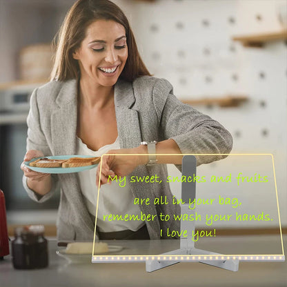 Personalized LED Lamp Acrylic Message Note Board Erasable USB AliExpress