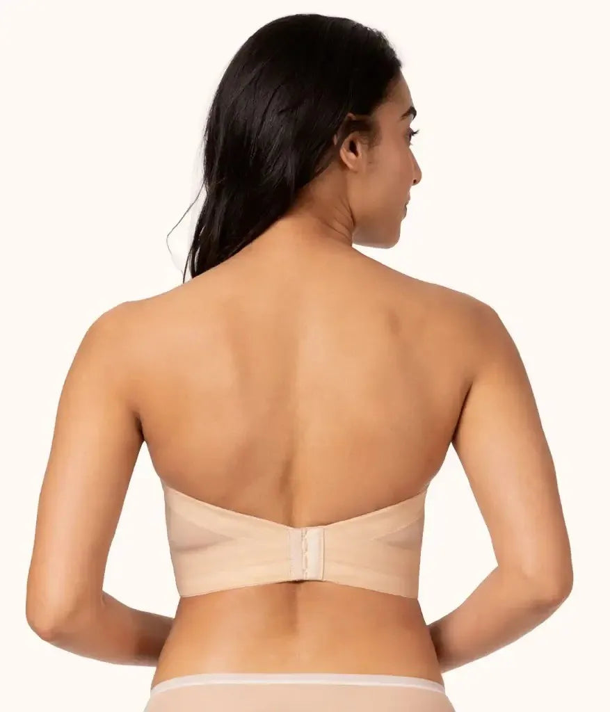 Full Support Non-Slip Convertible Bandeau Bra Women Low Back Anti-Slip Strapless Bra Longline Multi-Way Push Up Bra Underwear