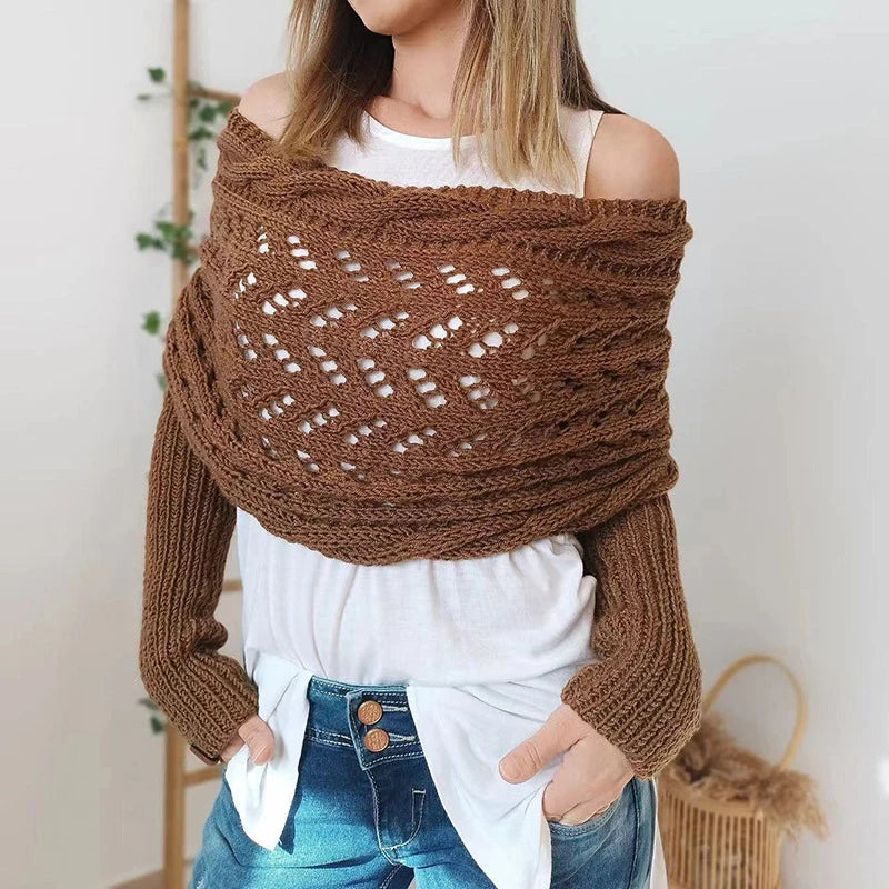 SnugStyle™ Knitted Shrug – Effortless Elegance