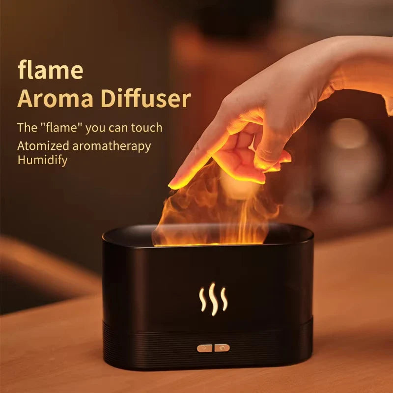 Vissko Aroma Flame Diffuser 180ML Air Humidifier Ultrasonic Aromatherapy Cool Mist Maker Essential Oil Lamp Difusers For Home Stone's Store