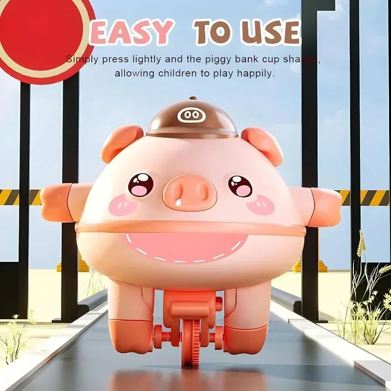 Funny Tumbler Balance Pig Gyroscope One Piece Unicycle Girl Boy Cute Novelty Tightrope Walking Black Technology Puzzle Toys BEIGNETS Toy Store