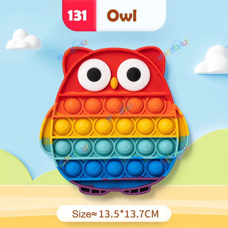 Rainbow Pop Push Bubblle Fidget Anti Stress Relief Toys for Adult Children Special Needs Sensory Toys Interactive Toys for Kids Stone's Store