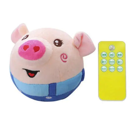 Cartoon Pig Active Moving Pet Plush Toy USB Rechargeable Interactive