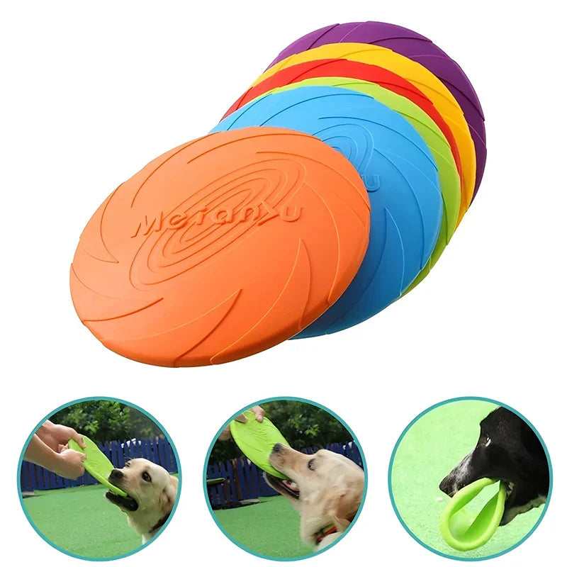 Durable Silicone Flying Disc for Dogs - Interactive Outdoor Fun!