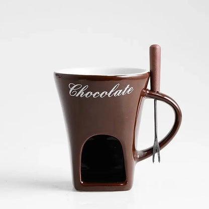 Fondue Pots Fondue Mug Set Personal Mini Chocolate Cheese Ice Cream Fondue Maker Kit Individual Butter Melter Cup Small Warmer Graffiti Store
