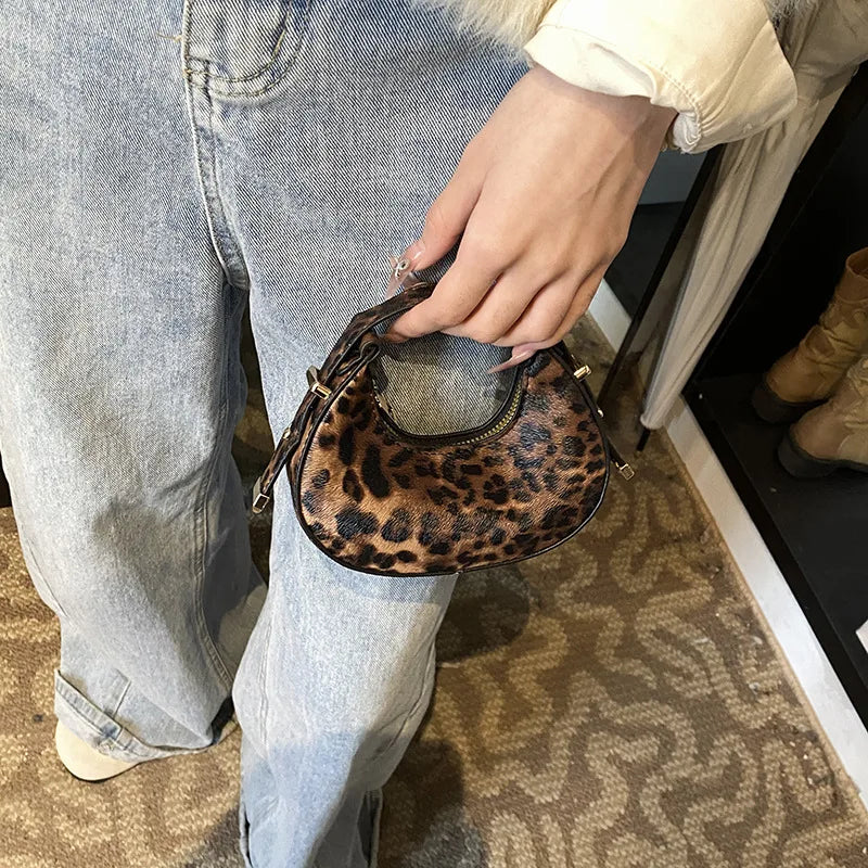 Fashionable Women's Bag, Chic Mini Tote Bag Temperament Leopard PU Leather Handbag Purse for Women Evening Party Date Daily Wear