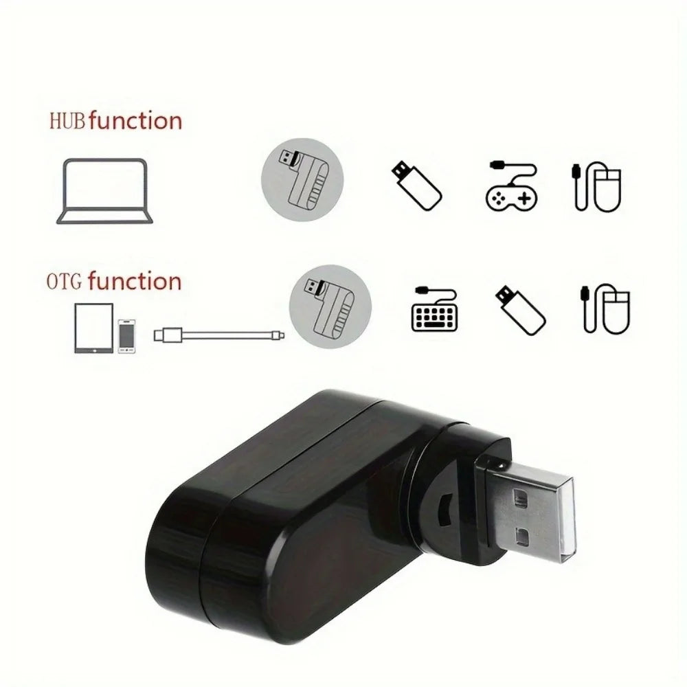 Connect Easy: 4-in-1 Rotatable USB Hub