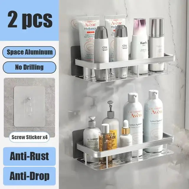 No Drill Wall Mounted Bathroom Shelf Shop1103677105 Store