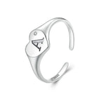 Adjustable Rings Real 925 Sterling Silver Stackable Engagement Zircon Open Size Rings For Women Jewelry big nose Official Store
