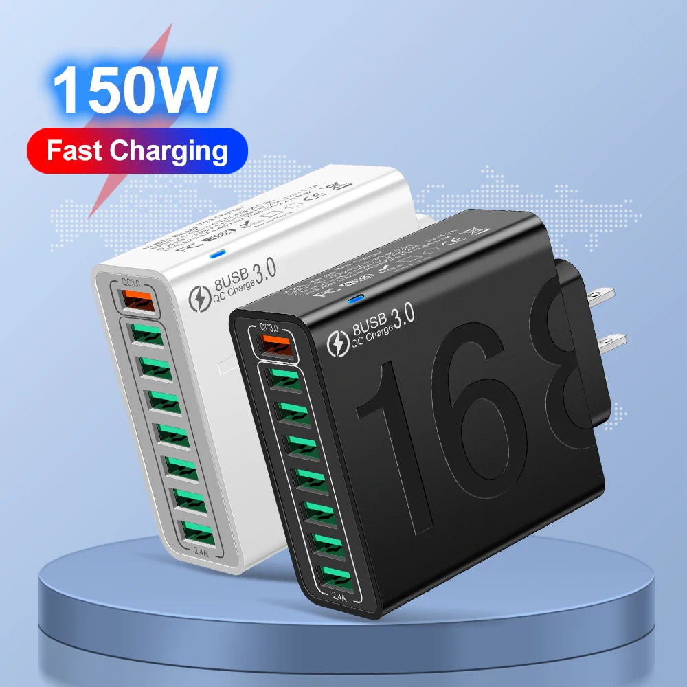 ChargeCore™ 8-Port Hub ⚡ — Fast Power for All Devices