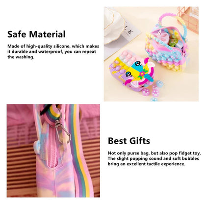 Pop Purse Silicone Sensory Push Pop Bubble Bag Crossbody Bag Antistress Toys Reliver Autism Handbag Coin Pouch for Kids Digitaling 2 Store