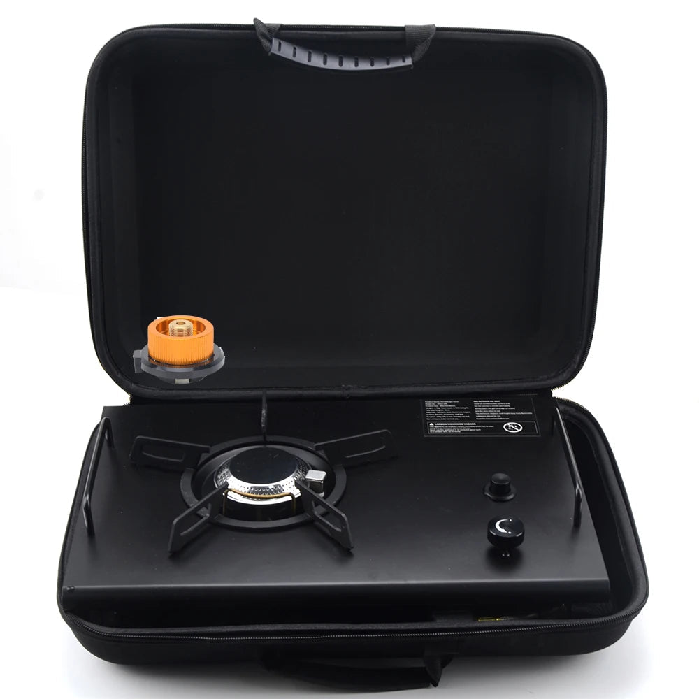 Portable IGT Wood Camping Table with Removable Gas Stove and BBQ Grill Stone's Store