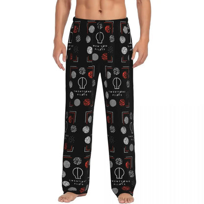 Custom T-Twentys One P-Pilots Rock Logo Hot Pajama Pants Men's Lounge Sleep Stretch Sleepwear Bottoms with Pockets