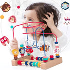 Montessori Wooden Roller Coaster Bead Maze for Toddlers Laime Store