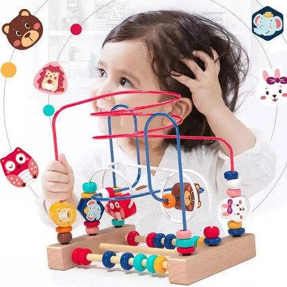 Montessori Wooden Roller Coaster Bead Maze for Toddlers Laime Store