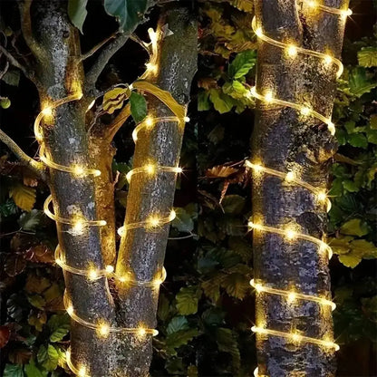 1pc Solar LED String Light 50LED Tube Rope String Lights With 8 Modes AliExpress