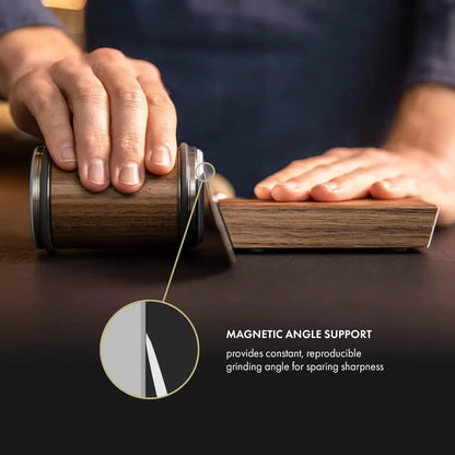 Pouring Rolling Knife Sharpener sapele Magnetic Holder Whetstone Sharpening Stone Kit 15 and 20 Degrees Angle Roller Accessory
