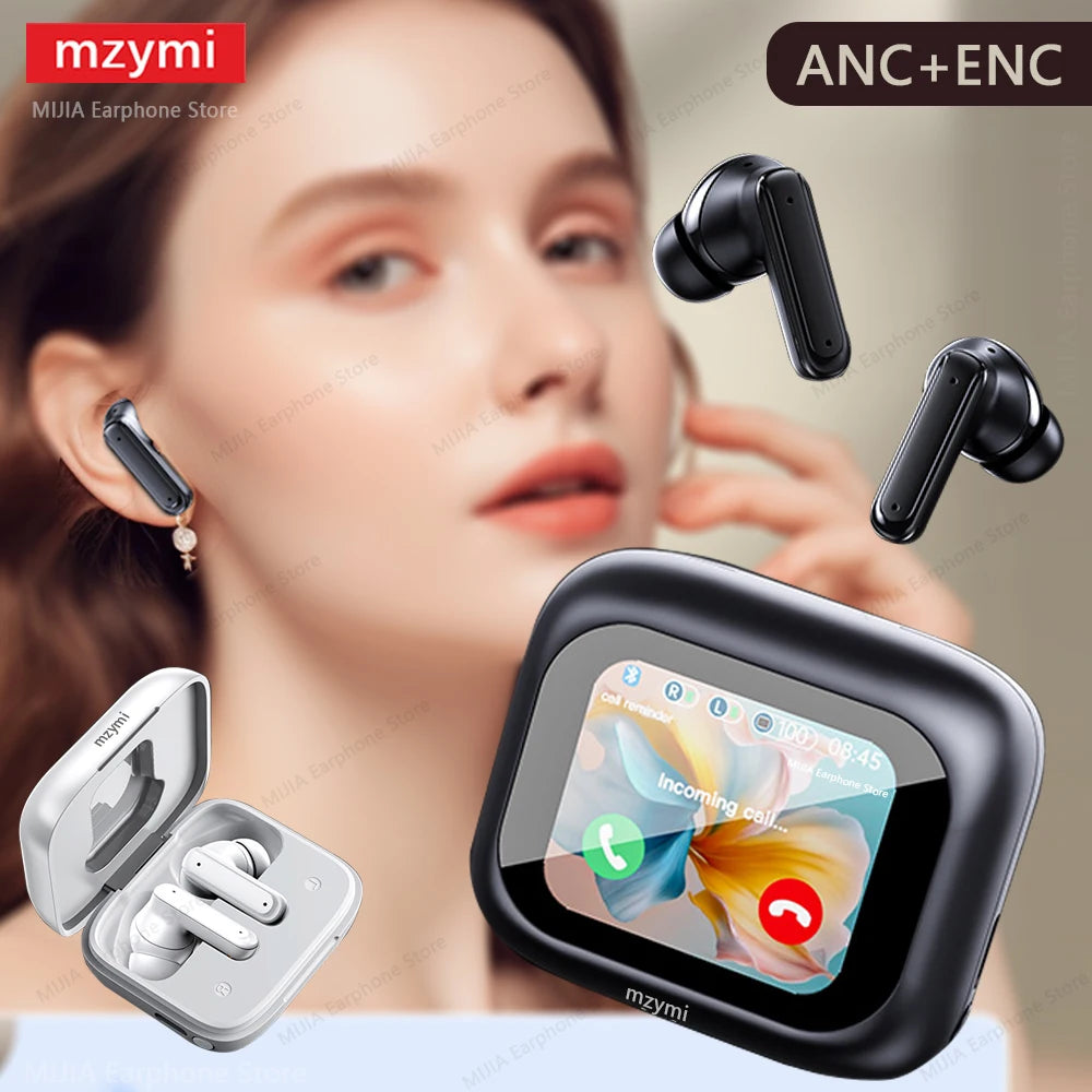 mzymi Full In Touch Screen Headphone ANC E18 Pro Bluetooth Earphone AliExpress