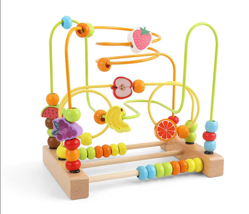 Montessori Wooden Roller Coaster Bead Maze for Toddlers Laime Store