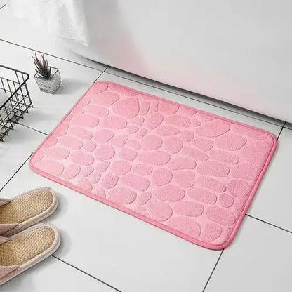 1 alfombra de terciopelo en relieve de espuma viscoelástica antideslizante para baño y sala de estar.