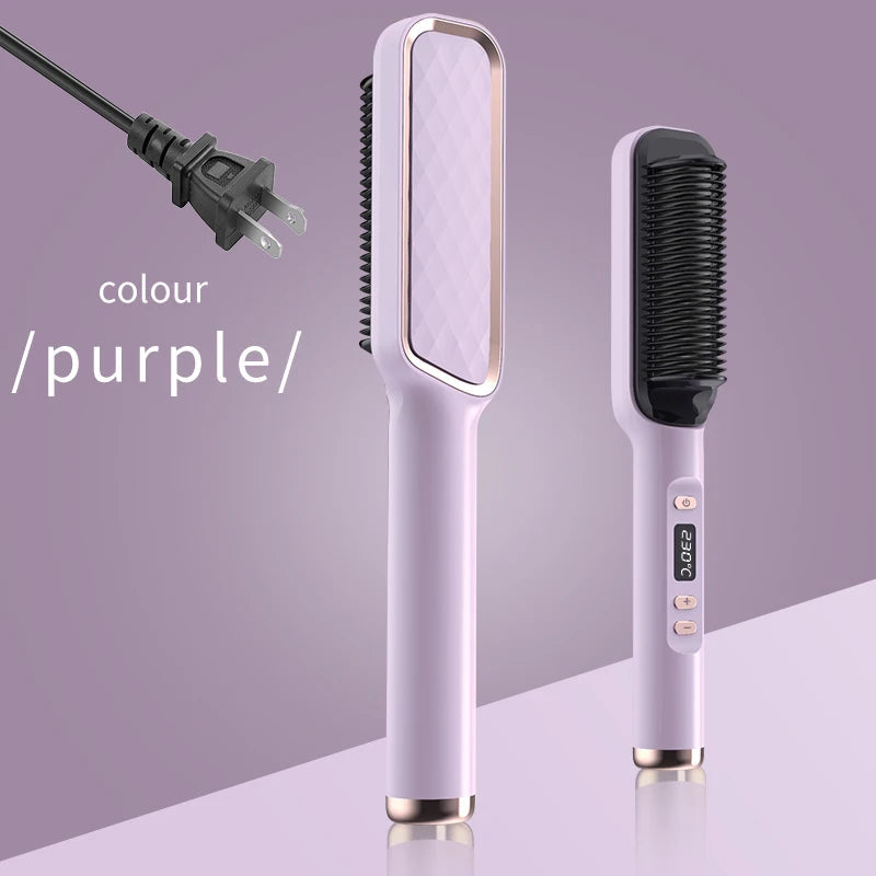 Electric Hot Comb Multifunctional Straight Hair Straightener Comb Negative Ion Anti-Scalding Styling Tool Straightening Brush Stone's Store
