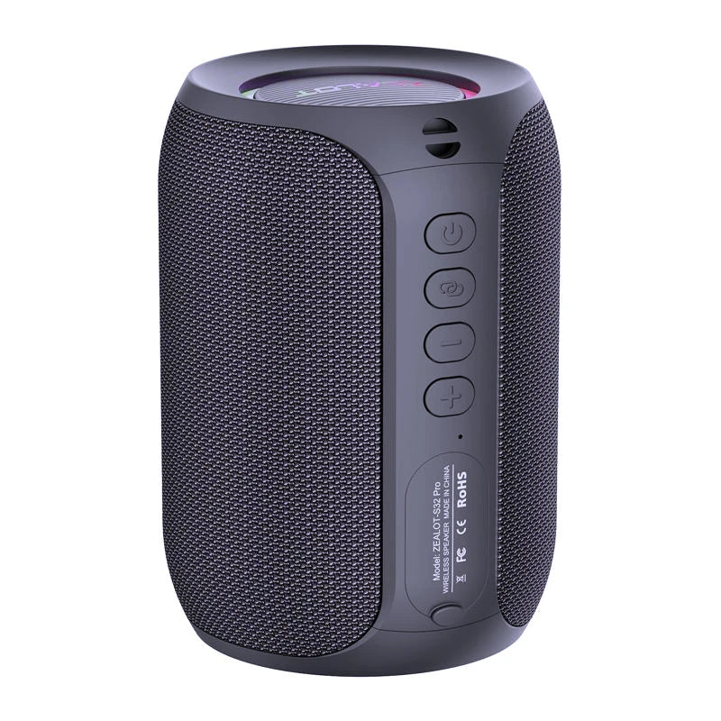 ZEALOT S32 Pro Bluetooth Speaker Wireless Subwoofer Mini Hifi Bass Stereo RGB Lights Support Micro SD Card AUX Play Microphone ZEALOT SY Speaker Store