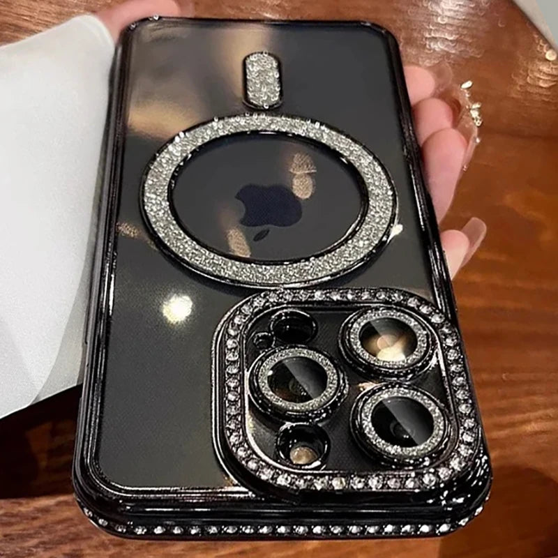 Glitter Diamond Transparent Case For iPhone 16 Series Yaolanhu Store