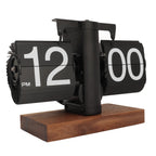 12 Hours Digital Flip Down Clock Minimalist Retro Automatic Turning Mechanical Flip Clock for Home Study Room Decoration