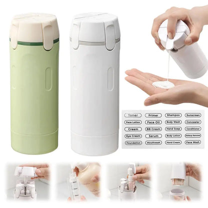 TravelFlow™ 4-in-1 Dispenser ✈️ — One Bottle, Four Essentials