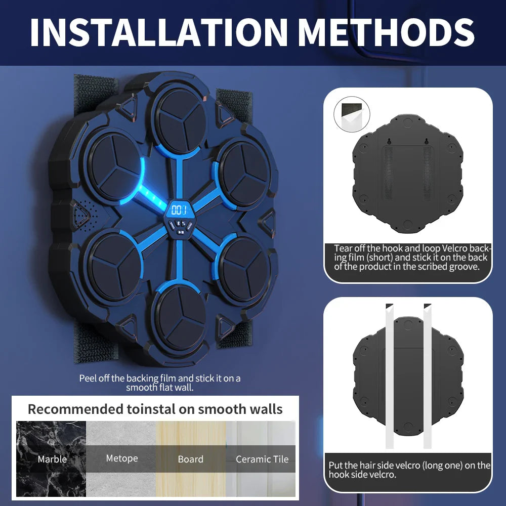 Smart Bluetooth Music Boxing Machine,Decompression,Fighting Fitness Home Boxing Wall Target Boxing Trainer Boxing Accessories Ponerait Benzhou Store