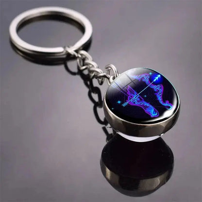 12 Constellation Keychain with Luminous Time Stone Pendant - Creative Fashion Accessory Gift Shop1103314747 Store