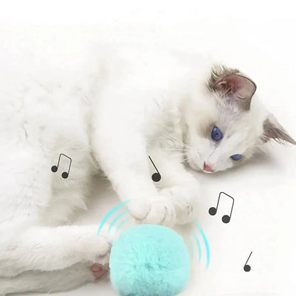Juguetes interactivos de bola inteligente para gatos, peluche eléctrico con hierba gatera para entrenamiento