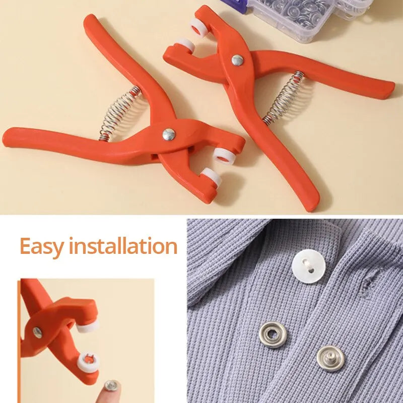 Snap Button Kit with Hand Pliers – 50pcs Metal Snaps for Sewing Stone's Store