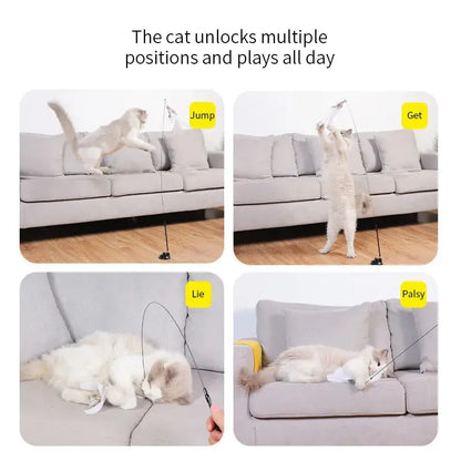 Interactive Cat Toy Handfree Cat Stick Playing Kitten Playing Teaser