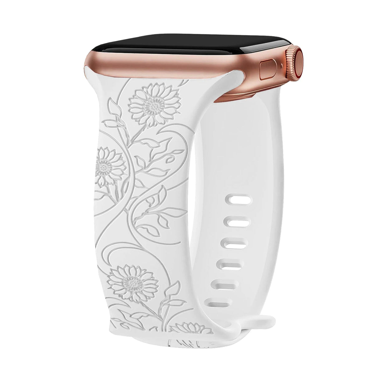Levo Floral Engraved Silicone Band Personalized Strap Store