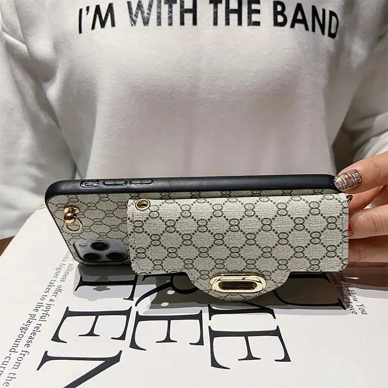 Nueva Bolsa de Lujo de Cuero para Teléfono con Billetera Cruzada para iPhone