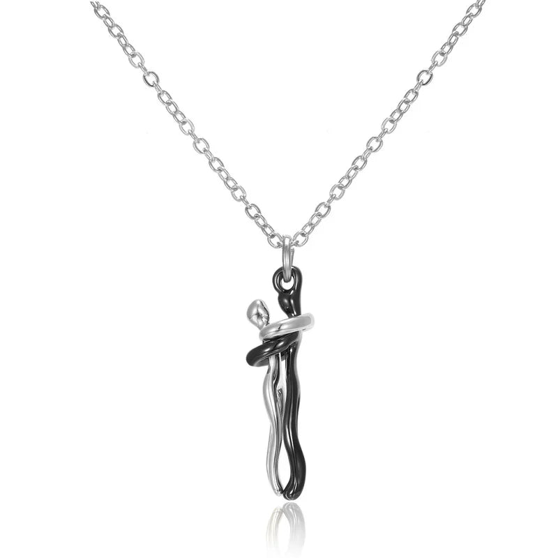 Forever Embrace: The Hug Couple Necklace One yuan Store
