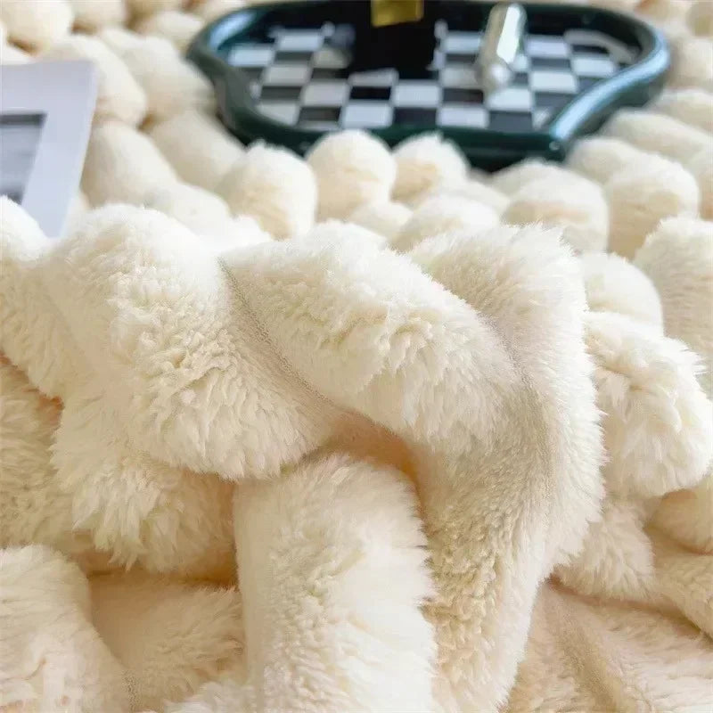 Snuggle Up in Softness: Coral Fleece Bunny Plush Blanket Shop1102735123 Store
