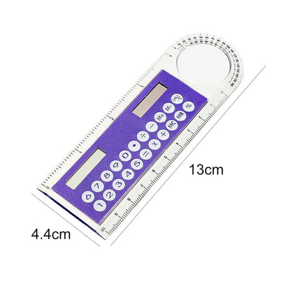 Solar Ruler Calculator with Magnifier Transparent Pocket Mini Calculator Stationery Math Toys School Electronics Calculator Shop1100073022 Store