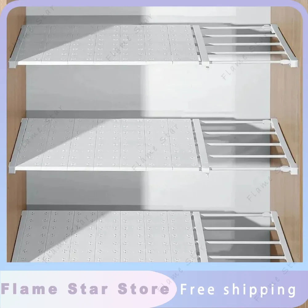 Space-Saving Shelf Rack – Double Your Closet Space in Seconds!